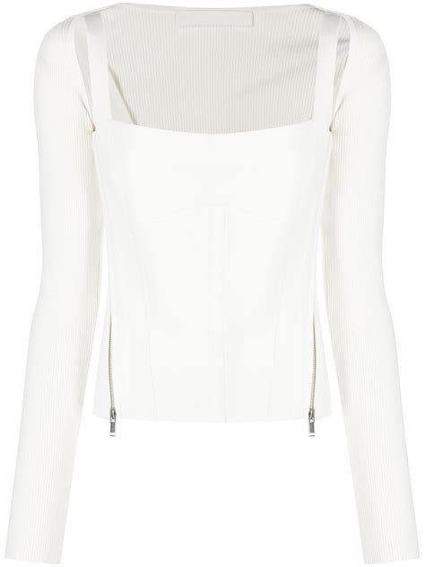 gucci zip up corset top